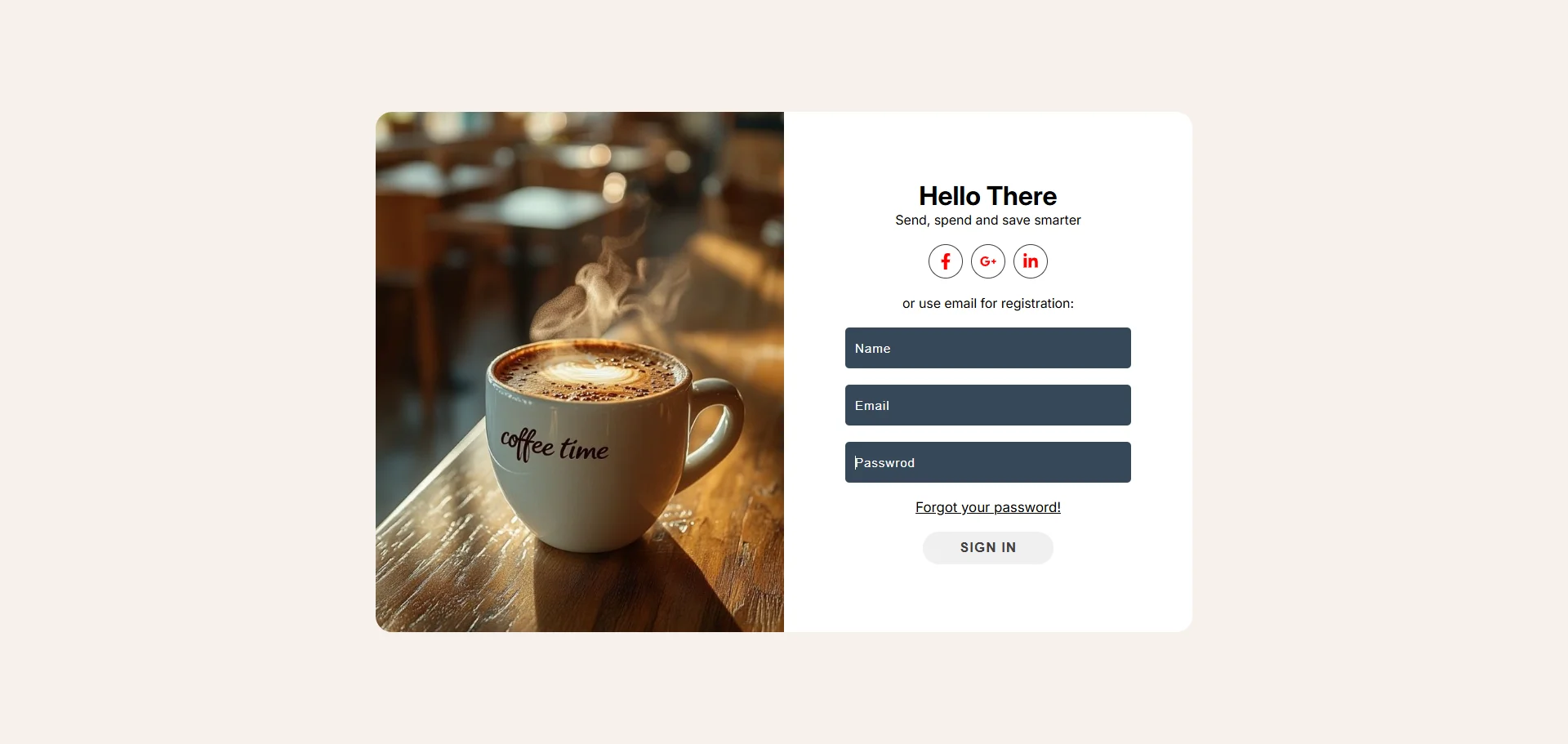 Simple login form: Front-End design with HTML, CSS and JavaScript