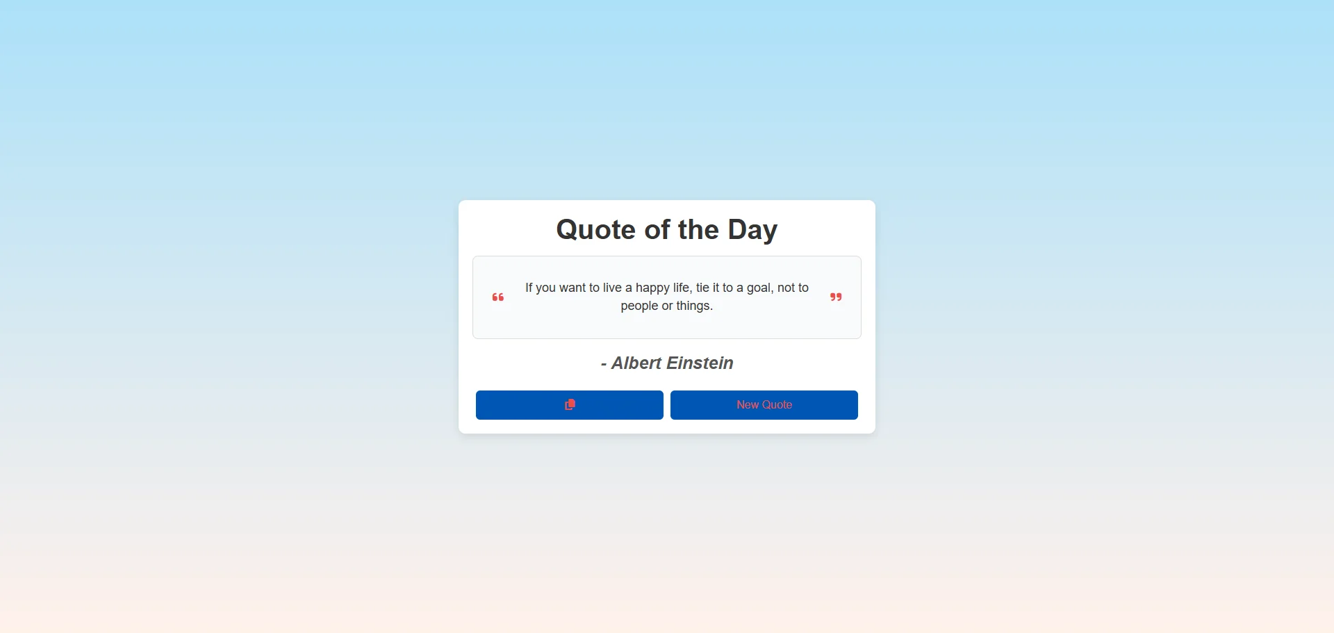 Front-End 'Quote of the Day' Application Built with JavaScript